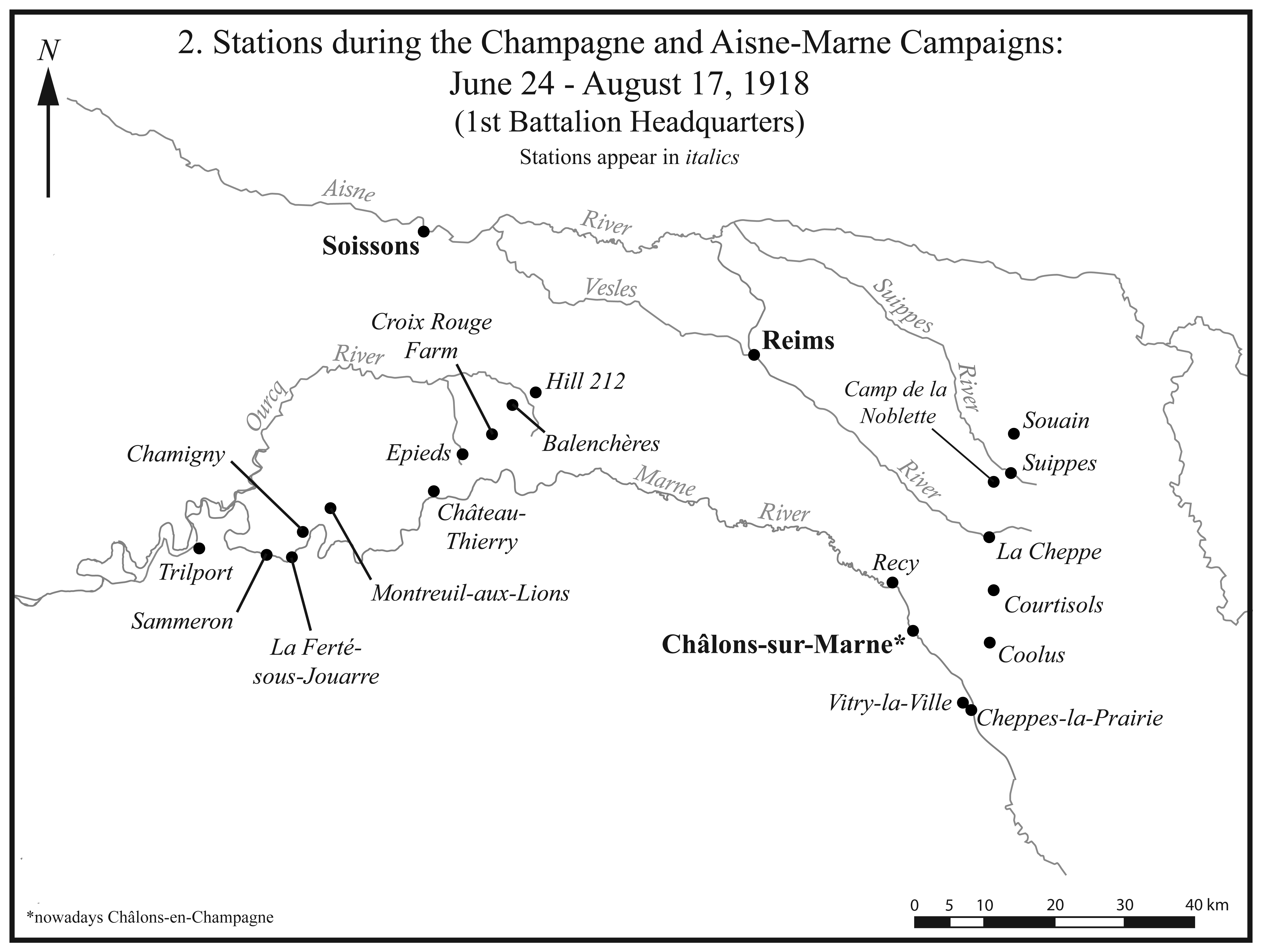 I.2. Stations during the Champagne and Aisne-Marne campaigns.